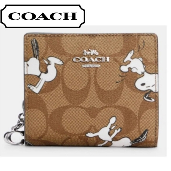 Coach Handbags - Coach Signature C Snoopy Snap Wallet